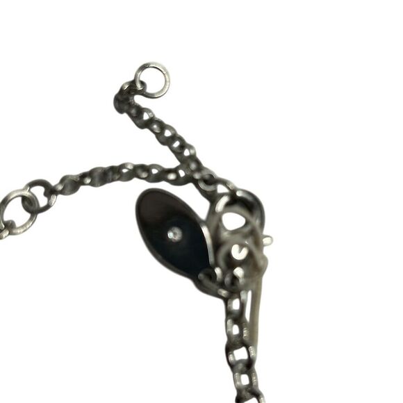 Loft Multi-Strand Gunmetal Tone Necklace Simulated Pearls Rhinestones - Picture 4 of 13